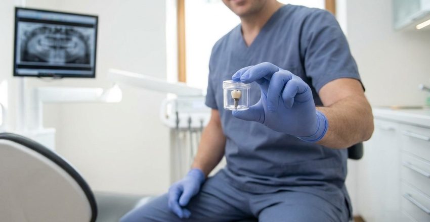 Co robić, gdy wypadł wkład koronowo-korzeniowy, taki jak na zdjęciu?